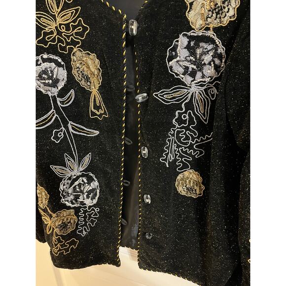 Drapers And Damons Women’s Vintage Glimmer Glitter Evening Jacket Size L Vintage - Picture 5 of 16